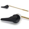 RAVINE Universal Toilet Handle Lever Replacement - Zinc Modern Black Toilet Handle with Brass Arm - Front Mount Toilet Flush Lever Compatible w/Most Toilet Tanks - Rubber Gasket Included