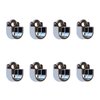 Metal Closet Wardrobe Rod Holder Socket End Support Pipe Bracket U-Shaped Flange for 19mm/0.75" Rod (Set of 8)