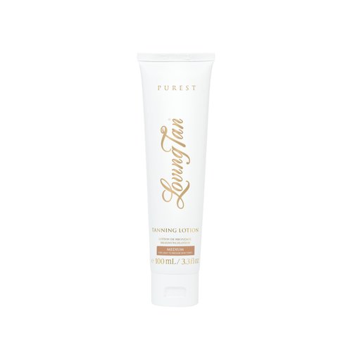 Loving Tan NEW Purest Tanning Lotion, Medium - Sunless Tanner Made From 97% Certified Organic & Naturally Derived Ingredients, 5+ Self Tanner Applications, Cruelty Free, Vegan Friendly - 3.3 Fl Oz