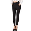 Ginasy Dress Pants for Women Business Casual Stretch Pull On Work Office Dressy Leggings Skinny Trousers with Pockets Black