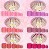 336 Pieces 12 Sets Toenail Press Ons Fake Toe Nails Short Square False Toenails Glue-on Solid Color Full Cover Press on Nails Matte Fake Toenails for Women and Girls(Bright Colors)