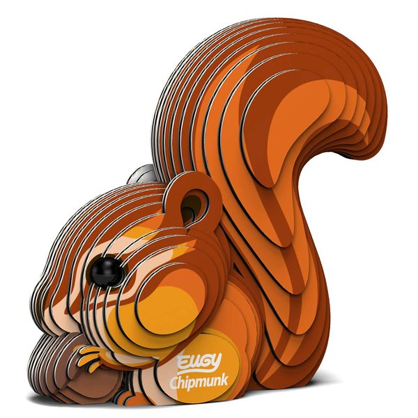 Eugy Chipmunk 3D Puzzle, 24 Piece Eco-Friendly Educational Toy Puzzles for Boys, Girls & Kids Ages 6+