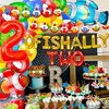 JeVenis 34 PCS Ofishally Two Birthday Decoration Ofishally Two Balloons Banner 2nd Birthday Fishing Decorations Party Supplies
