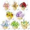 SJIADA The 8-Piece Flowers Building Block Set,Plants and Succulent Toys, is a Valentine's Day and Birthday Gift for Women and Girls.As a Decoration or Adult Block Toy.