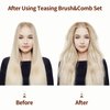 3 Pieces Teasing Comb for Women Include 2 Triple Teasing Comb Rat Tail Combs and Boar Bristle Brushes Comb for Stylist Men Backcombing Slicking Curly Thick Wet Hair