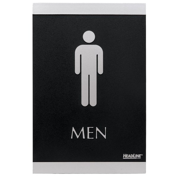 HeadLine Sign Century Series 6 x 9 Inch Men and Women Signs, 1 of Each, Black and Silver (4248)