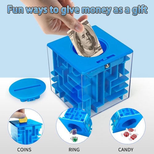 YongnKids 6-Piece Money Maze Plastic Puzzle Boxes, Portable 3D Brain Teasers Game, Educational Toy for Kids & Adults - Challenging Sphere Puzzle, Gifts for Game Lovers, Party Favors