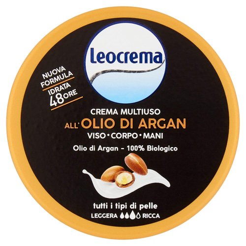 Organic Argan Oil Multipurpose Body & Face Cream - for Exceptional 24-Hour Hydration by Leocrema