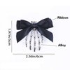 Utavu 2Pcs Halloween Skeleton Claws Hair Clips Cute Skull Hand Hair Clip with Bowknot Halloween Claw Hairpin for Girls Halloween Party Cosplay