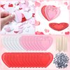 Resholder 1500 Pcs Valentine's Day Crafts with 300 Heart Doilies 600 Foam Heart Stickers with Wiggle Eyes Ice Cream Sticks for Valentine's Day DIY Decor School Classroom Home Activities Supplies