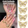 20Pcs Butterfly Nail Charms 3D Luxury Butterfly Nail Gems Gold Silver Butterfly Nail Diamond Shiny Nail Rhinestones for Acrylic Nails Nail Art Supplies Nail Gems for Women Girls Manicure