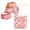 Matte Blush Powder Palette, Blending Mood Cheek, 4 Blendable Shades Korean Fairy Pink Blusher in Lightweight Smooth Powder, Vegan Makeup (Cantaloupe 3#, 1.84 ounces)