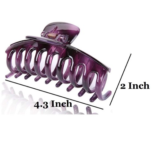 Liasun 4.3" Jelly Color Hair Claw Clip-Acrylic Strong Holding Power Hair Clips Hairgrip for Women and Girls Hair Barrettes for Medium or Long Hair (B-Purple)