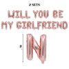 2 Set 42Pcs Rose Gold Will You Be My Girlfriend Letter Balloons 16in Balloon Foil Letter Decorations Party Decor Rose Gold Letter Balloons Will You Be My Girlfriend Party Supplies