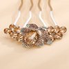 Aimimier Dainty Crystal Flower Hair Comb Sparkly Rhinestone Inlaid Hair Side Combs Long Teeth Hair Accessories for Women and Girls(Champagne)