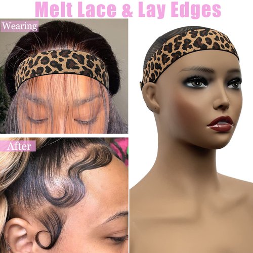 XConstellation Lace Melting Band For Wigs Elastic Bands For Wig Band For Edges 2 Pcs Elastic Band For Lace Frontal Melt Adjustable Magic Buckle Edge Wrap To Lay Edges Keeping Wig Grip Wig Accessories