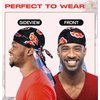 Red Clouds Silky Durag - 360 Wave Du Rag with long tails and quadruple stitching - Smooth Silk Fabric for Comfort and Compression