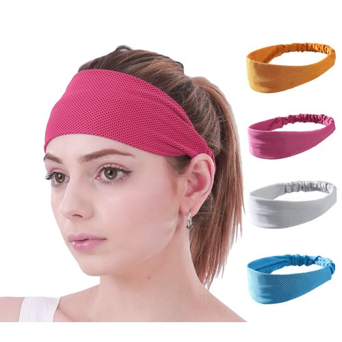 SUJAYU Sweatbands for Women, 4 PCS Womens Headbands Sweat Bands Headbands for Women, Workout Headbands for Women Non Slip, Wide Headbands for Women Hair Wrap Hair Accessories for Women