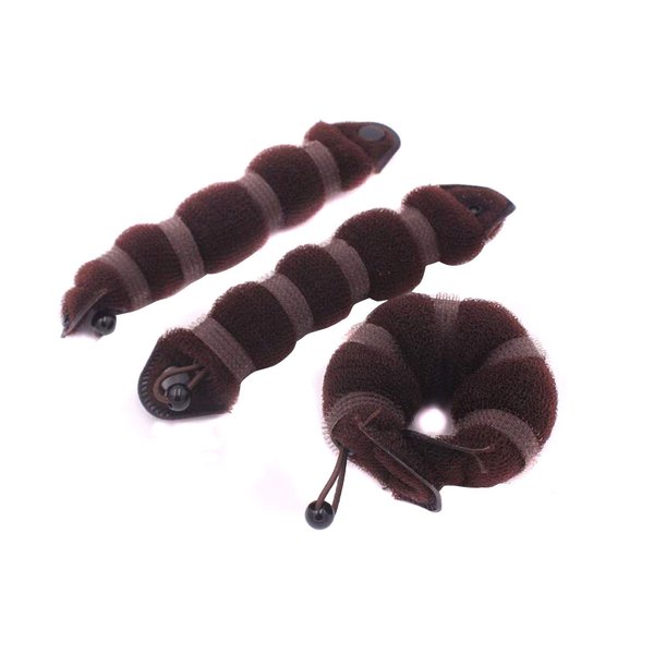 3Pcs Beauty Hot Buns Magic Hair Styling Styler Twist Ring Former Shaper Donut Doughnut Chignon Bun Maker Clip Princess Ballet Hair Curler French Braider Tool DIY Hair Accessories