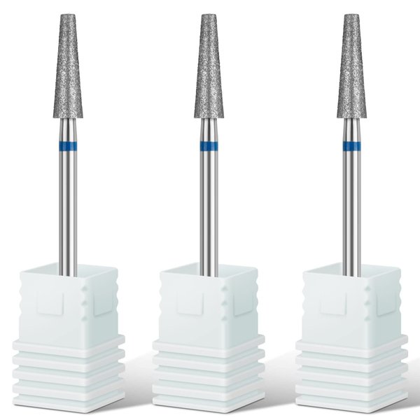 Rolybag Cuticle Nail Drill Bits Tapered Shape Cuticle Drill Bit for Nail Drill Bit 3/32” Professional Safety Cuticle Clean Drill for Electric Remove Cuticle Dead Skin Manicure Tools (Medium)