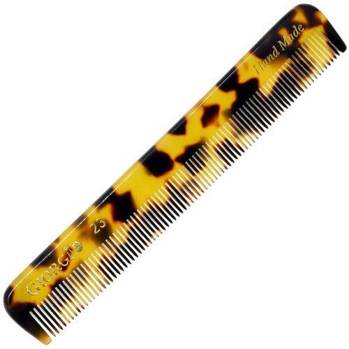 Giorgio G23 Handmade All Fine Tooth Pocket Comb for Men, Hair Comb Straightener for Everyday Grooming Styling Hair, Mustache and Beard for Men Women and Kids, Use Wet or Dry, Saw Cut and Hand Polished