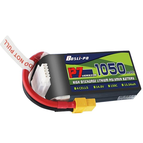 BosLi-Po 4S Lipo Battery 1050mAh 14.8V 150C Lipo Battery RC Battery with XT-60 Plug for FPV Quadcopter Racing Drone RC Drone