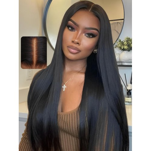 UNICE Silk Straight Pre Everything Frontal Wig 13x4 Ear to Ear Pre Cut Lace Front Wigs Human Hair Bleached Invisible Knots Put on and Go Glueless Wig Human Hair Pre Plucked 20 inch