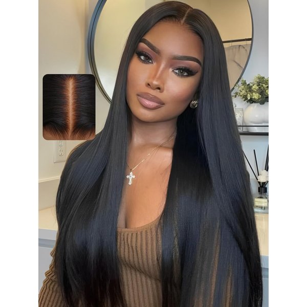 UNICE Silk Straight Pre Everything Frontal Wig 13x4 Ear to Ear Pre Cut Lace Front Wigs Human Hair Bleached Invisible Knots Put on and Go Glueless Wig Human Hair Pre Plucked 20 inch