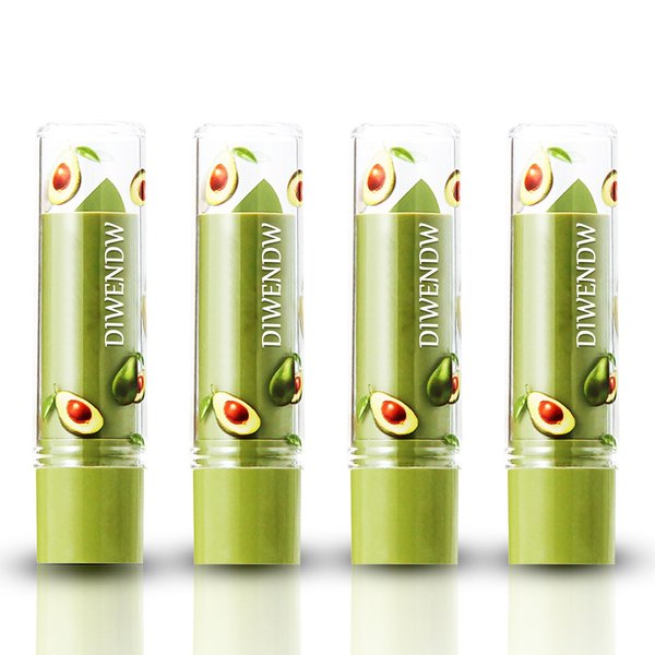 DWDiWen 4 Pcs Avocado Color Changing Lipstick for Women,PH Mood Magic Lipstick Makeup Gift Set,Waterproof Lip Moisturizer Pigmented Long Lasting Tinted Color Change Labiales Lip Gloss Balm Stain