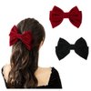Bow Hair Clips for Girls,Velvet fabric, thick texture, not easy to deform,More beautiful to wear in autumn and winter.Red and Black