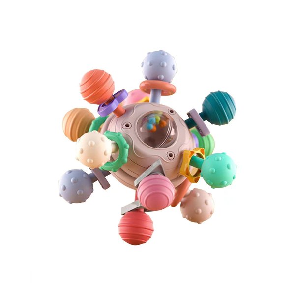 Baby Teething Toys Sensory Baby Toys chew Toys Teething Ball Rattle teethers Toys Grasping Activities Baby Toys for 0-6-12-18 Months Girls Boys Gifts（Pink）