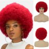 Dai Cloud Red Afro Wig for Black Women 70s Costume Wig Puff Short Curly Fluffy Soft Wigs Party Cosplay and Daily Hair wig