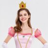 Gushijieju Princess Peach Crown Adult Peach Costume Accessories with Headband