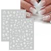 JMEOWIO 12 Sheets Spring White Flower Nail Art Stickers Decals Self-Adhesive Pegatinas Uñas Summer Butterfly Leaf Floral Nail Supplies Nail Art Design Decoration Accessories