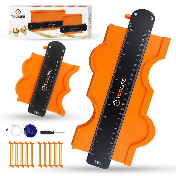 TOOLIFE Contour Gauge Profile Tool,Gifts for Men Dad Boyfriend Husband, Super Gauge and Outline Shape, Gifts for Him, Anniversary Birthday ideas, Measures Tools for Woodworking Tiles