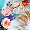 U-Shinein 12 Colors Watercolor Nail Paint Powder, Nail Art Painting Marble Powder Nail Blooming Chrome Pearlescent Holographic Solid Blossom Nail Glitter Powder Nail Paint DIY Manicure with Brush