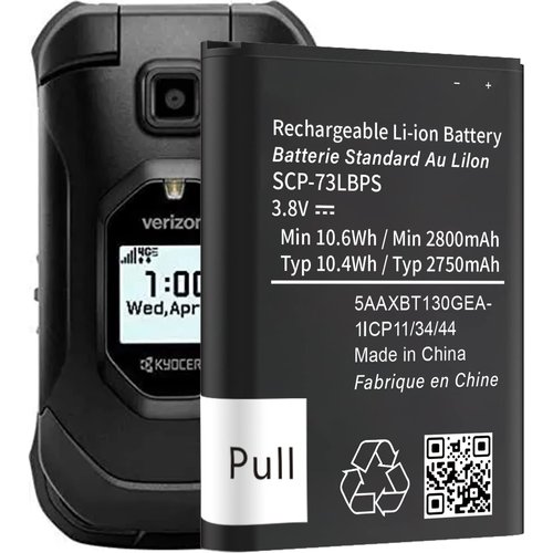 SCP-73lbps Battery Replacement Battery for Kyocera DuraXV Extreme E4810 Verizon Flip Phone SCP73LBPS