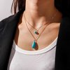 TseanYi Boho Teardrop Turquoise Neckalce Layered Turquoise Pendant Neckalce Gold Circle Turquoise Choker Necklace Vintage Layering Turquoise Water drop Necklace Jewelry for Women and Girls