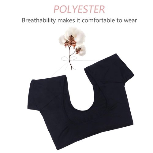 HEALLILY Sweat Guard Vest Underwear Vest Reusable Underarm Armpit Sweat Pads Shields Washable Sweat Shield Vest for Women Black Size L