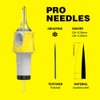 Hawink 9RM Tattoo Needles Cartridge #10 Bugpin 9 Curved/Round Magnum M-Taper 16PCS with Membrane Professional Disposable Finger Ledge Cartridges EN05S-FG-16-1009RM
