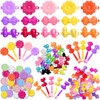 Janinka 72 Pieces Self Hinge Hair Barrettes for Girls Plastic Hair Barrettes 80s 90s Hair Clip Pins Cartoon Hairpin Colorful Cute Hair Barrette Hair Clip for Toddler Girls (Multicolor,Classic)