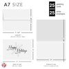 2024 Happy Holidays Greeting Cards and Envelopes, Minimalist Snowflake Design, Christmas Xmas New Year Greetings, Business, Party Invitations and Thank You Cards – 5" x 7" (A7 Size) – 25 per Pack