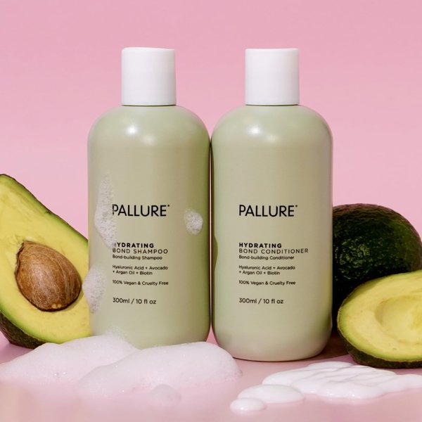 Pallure Hydrating Bond Duo Shampoo & Conditioner To Support Thicker, Voluminous, Fuller Looking Hair, Infused with Hyaluronic Acid, Biotin, Avocado and Rosemary Oil, 300 ml