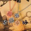 Mini Dice Set with Copper Hollow Crown Necklace Dice Case Antique Tiny Small Metal DND Dice Set D&D Portable 7PCS Keychain Dice Set