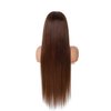 BLY 13x6 Glueless HD Lace Front Wigs Pre Plucked Invisible Bleached Knots, 4 Dark Chocolate Brown Colored Straight Human Hair Wigs for Women 180% Density 24 Inch