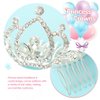 Yean Princess Crown Comb Mini Crystal Tiara Hair Comb Silver Rhinestone Tiara Birthday Party Favors Decorations and Accessories for Girls (Silver)
