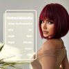 Aida ble Bob Wigs with Bangs Burgundy Wig for Women Wine Red Wig Short Straight Wig Heat Resistant Fiber Synthetic Wig Halloween Cosplay 99J Colorful Wigs Party Wig…