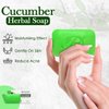 HERBOGANIC Cucumber Herbal Soap | Natural Bar Soap for Face and Body | Moisturizing and Nourishing | Infused with Cucumber | Gentle for Men and Women | 5 Oz (Pack of 6)…