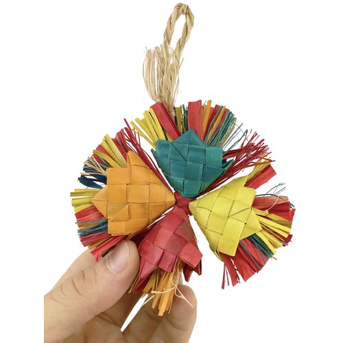 Bonka Bird Toys 03394 Small Happy Holly 7" High by 4" Wide, Small Parrot Shredder Cage Toy, Parrotlet, Budgie, Lories, and Similar Birds