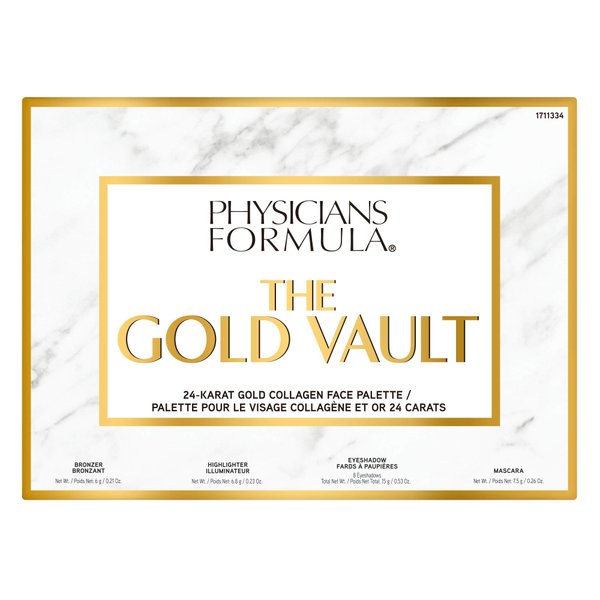 Physicians Formula 24-Karat Gold Shimmer Makeup Set, Face Palette, The Gold Vault, Mascara, Eyeshadow, Christmas Gift